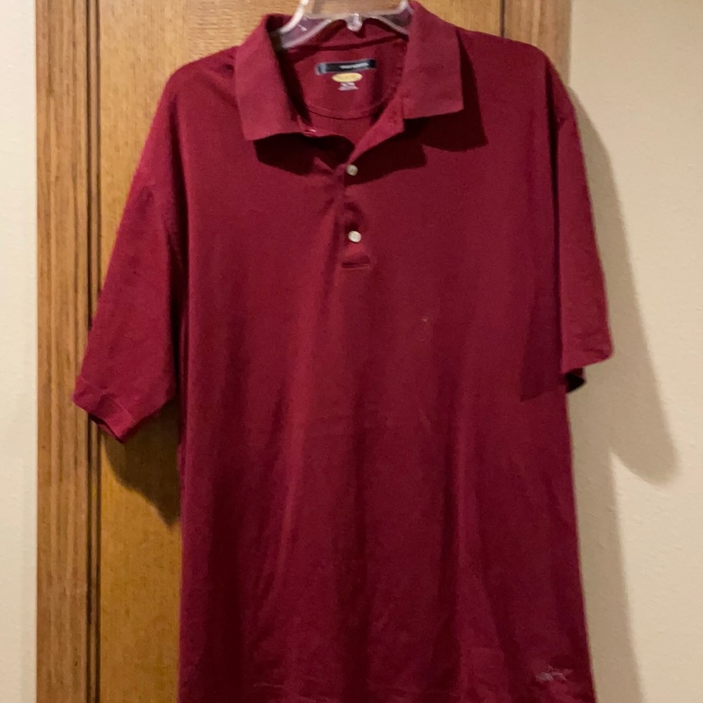 Men’s Greg Norman Burgundy Short Sleeve Polo Shirt
